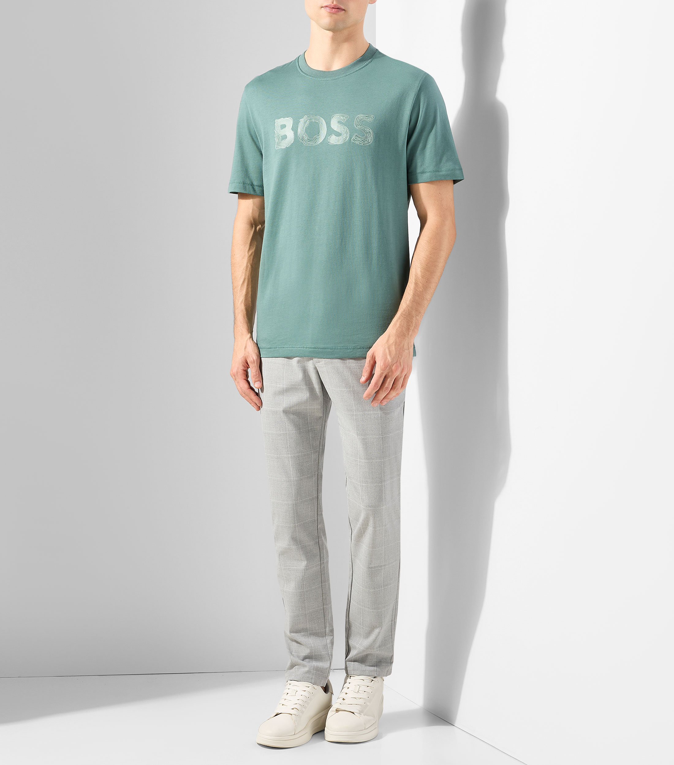 Playera de cuello redondo con manga corta estampada Hombre